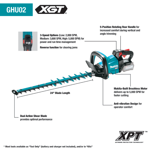 40V max XGT® Brushless Cordless 24" Hedge Trimmer, Tool Only