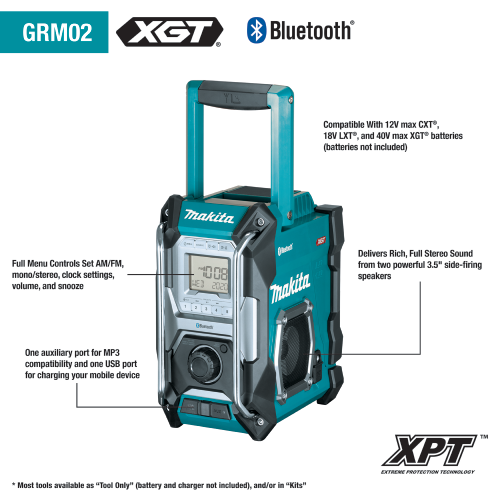 40V max XGT® Cordless/Corded Bluetooth® Job Site Radio, Tool Only