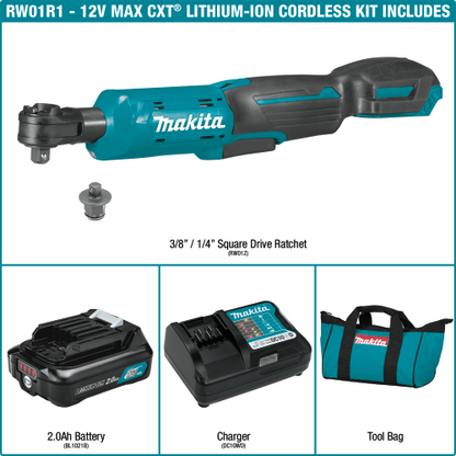 12V max CXT® Lithium‑Ion Cordless 3/8" / 1/4" Sq. Drive Ratchet Kit (2.0Ah)
