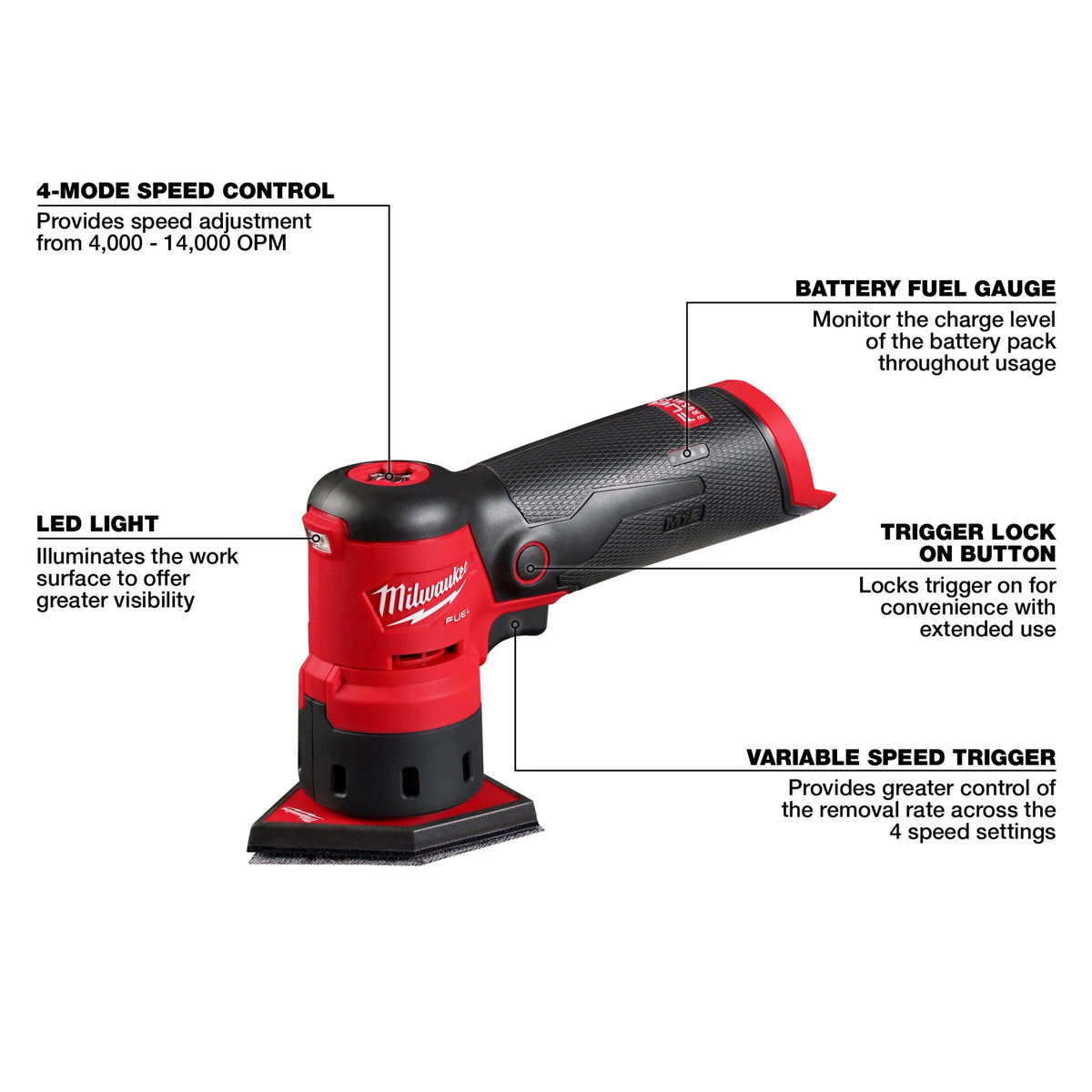 M12 FUEL Orbital Detail Sander 2531-20