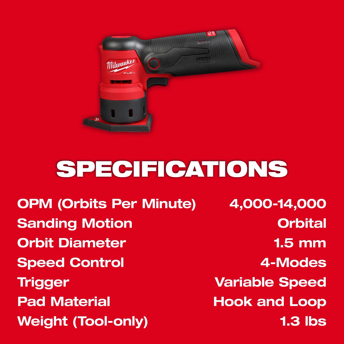 M12 FUEL Orbital Detail Sander 2531-20