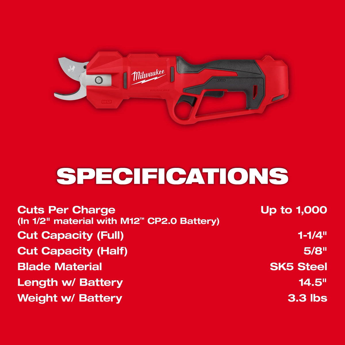 M12 Brushless Pruning Shears 2534-20