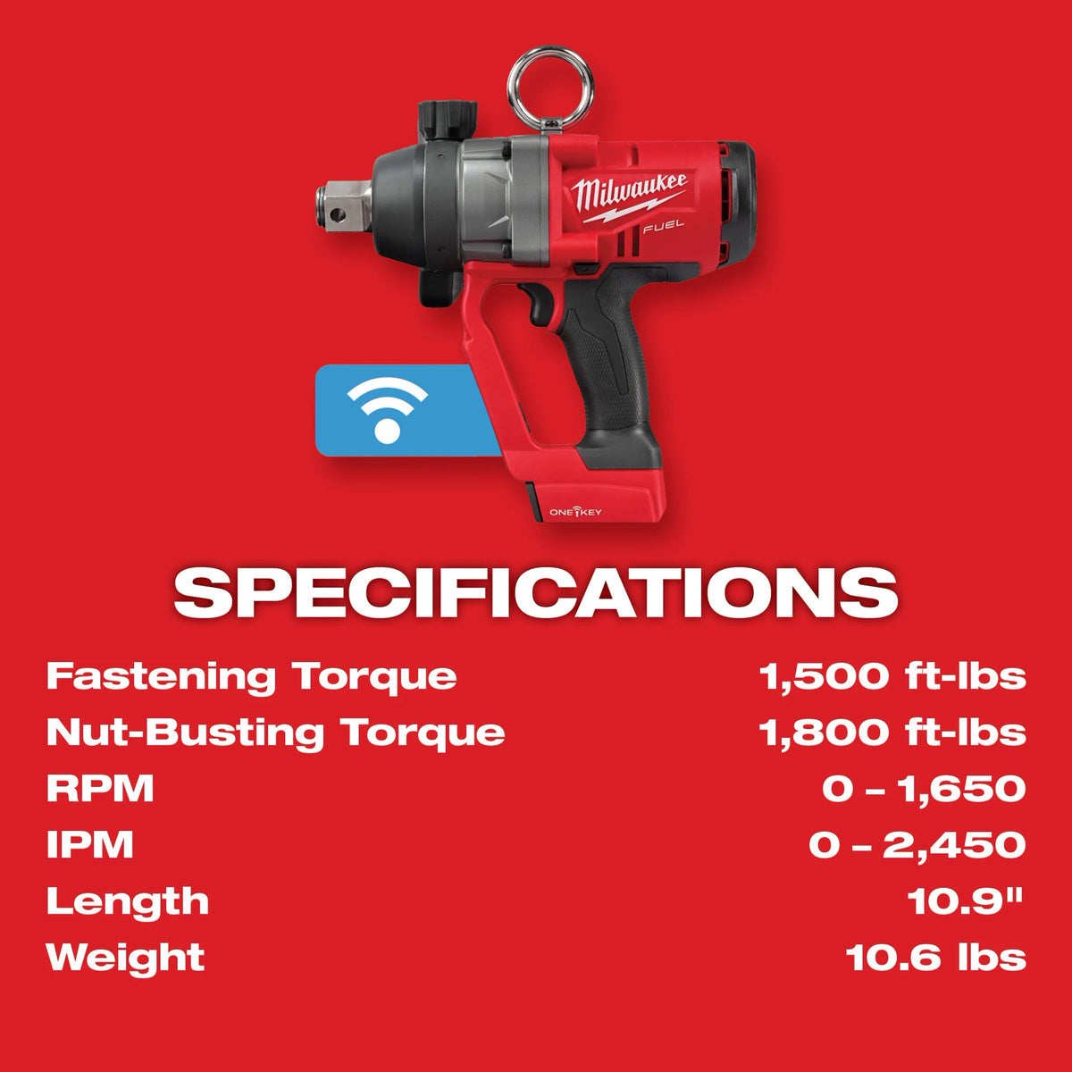 M18 FUEL 1" High Torque Impact Wrench w/ ONE-KEY 2867-20