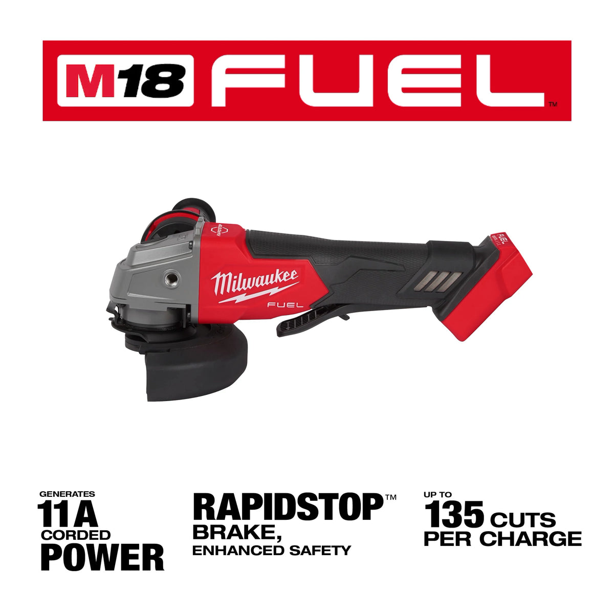 M18 FUEL 4-1/2" / 5" Braking Grinder Paddle Switch, No-Lock 2880-20