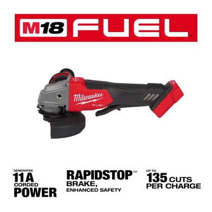 M18 FUEL 4-1/2" / 5" Braking Grinder Paddle Switch, No-Lock 2880-20