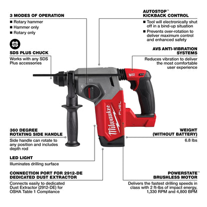 M18 FUEL 1" SDS Plus Rotary Hammer 2912-20