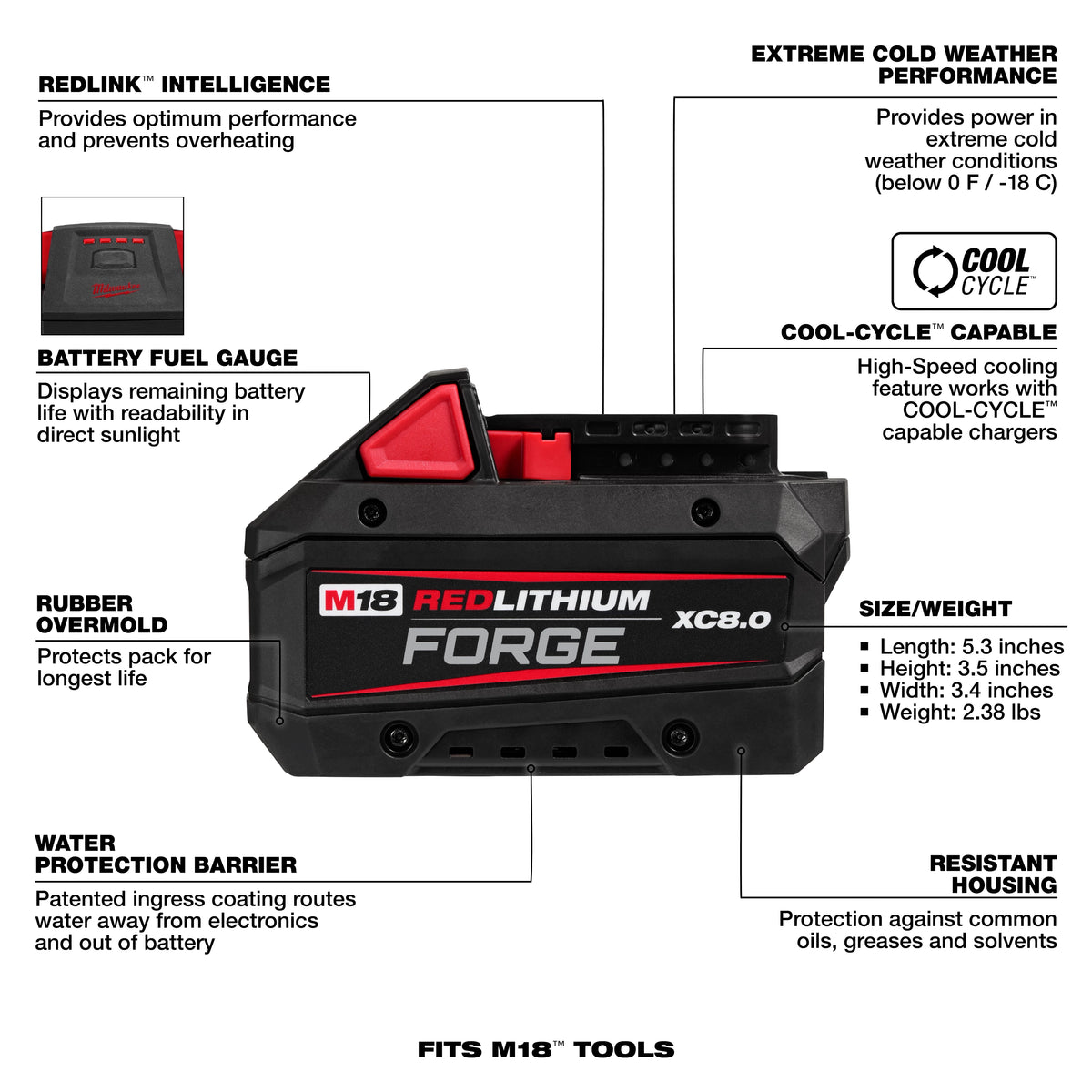 M18 REDLITHIUM FORGE XC8.0 Battery Pack 48-11-1881