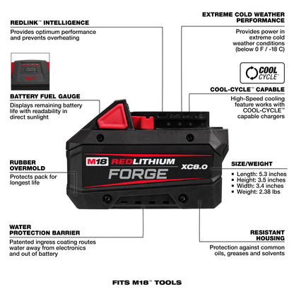 M18 REDLITHIUM FORGE XC8.0 Battery Pack 48-11-1881