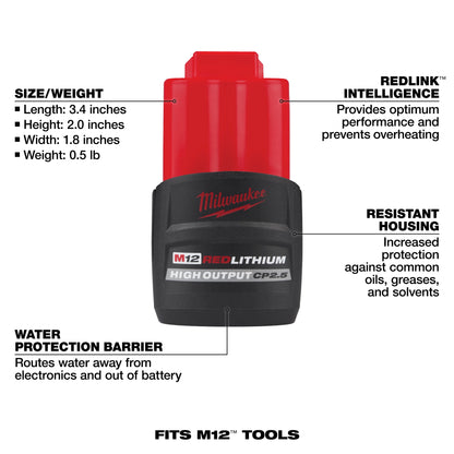 M12 REDLITHIUM HIGH OUTPUT CP2.5 Battery Pack 48-11-2425