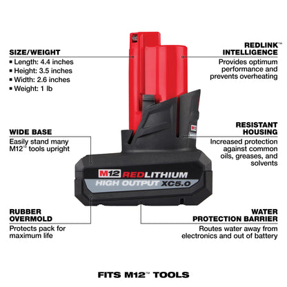 M12 REDLITHIUM HIGH OUTPUT XC5.0 Battery Pack 48-11-2450