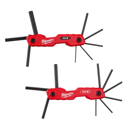 2PC 17-Key Folding Hex Key Sets - SAE/Metric 48-22-2183