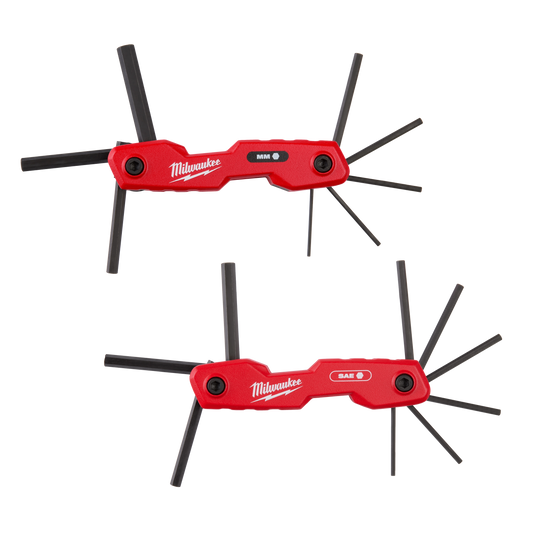 2PC 17-Key Folding Hex Key Sets - SAE/Metric 48-22-2183