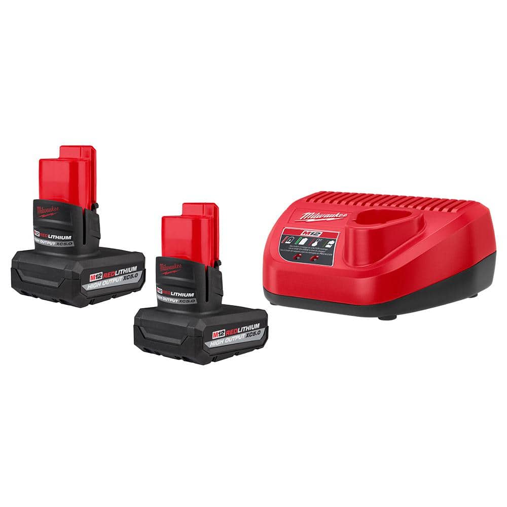 M12 XC High Output 5.0 Ah Battery (2-Pack) & Charger [48-59-2450P]